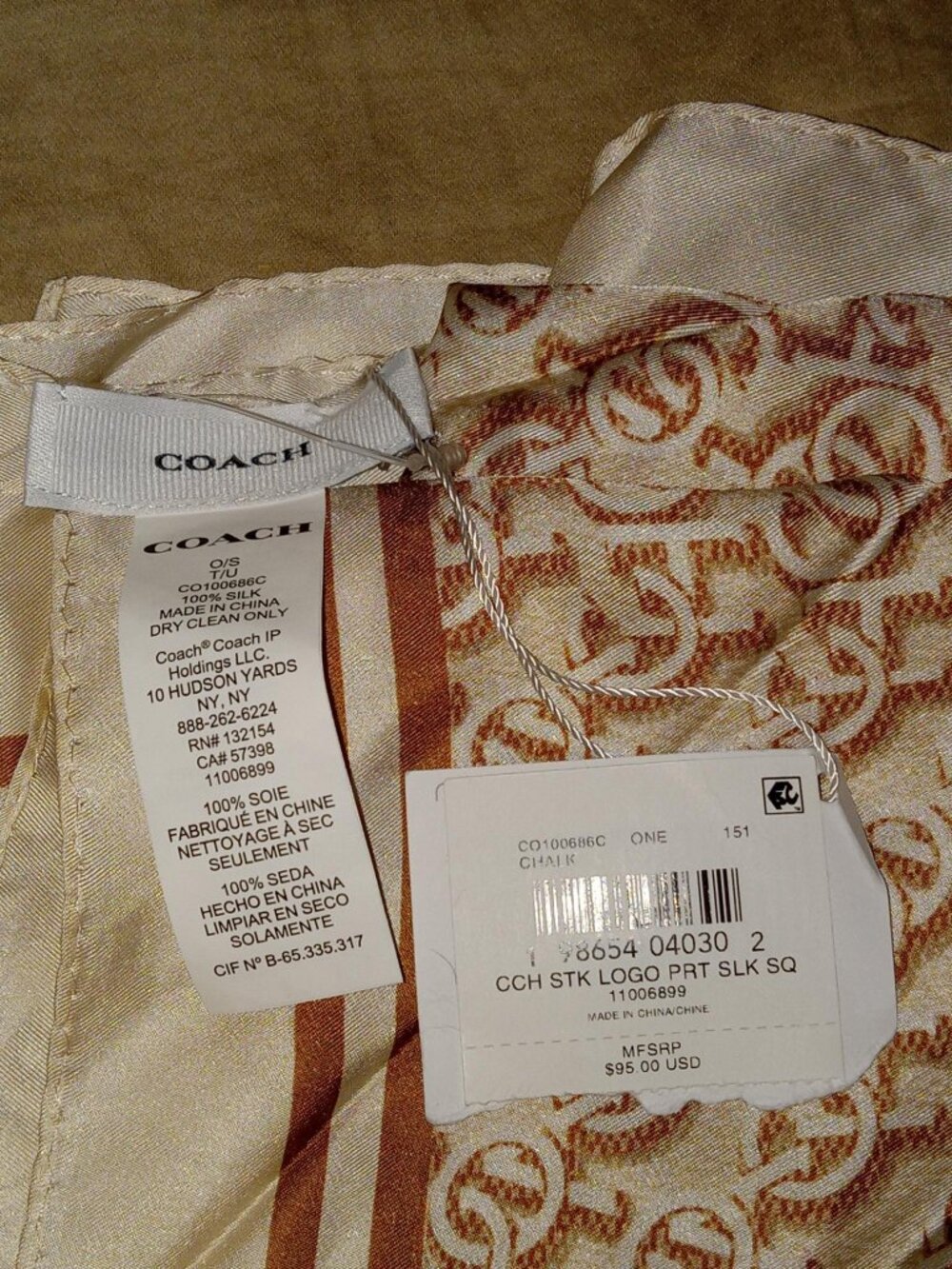 Coach Silk Logo Scarf